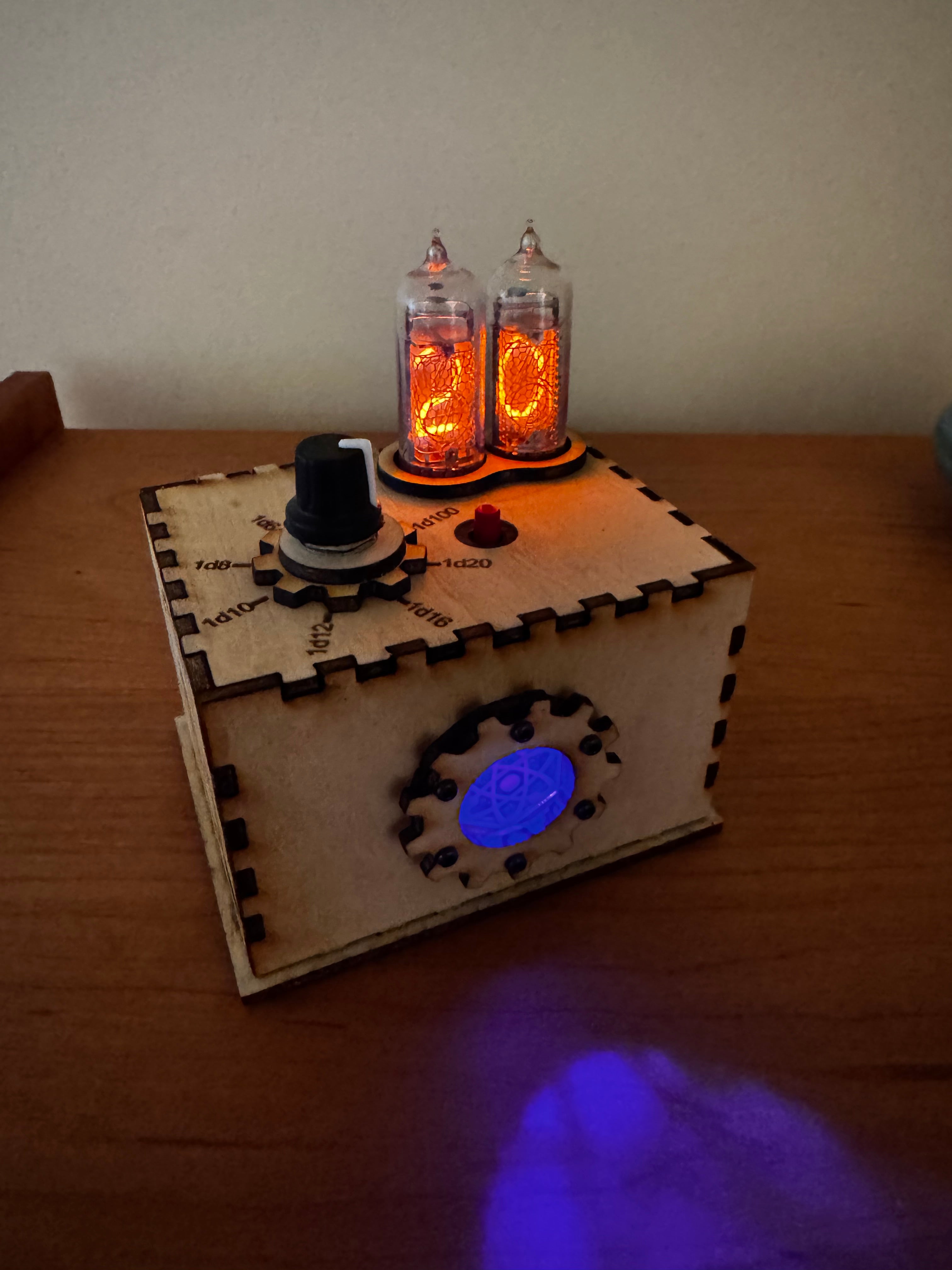 The Quantum Entropy Engine: Nixie Tube Dice